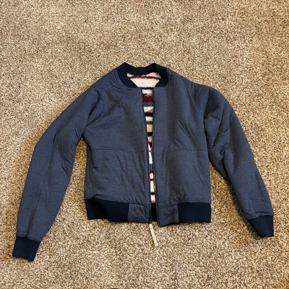 Prana || Polar Escape Reversible Hi Pile Fleece Bomber Jacket Size L - Picture 10 of 10